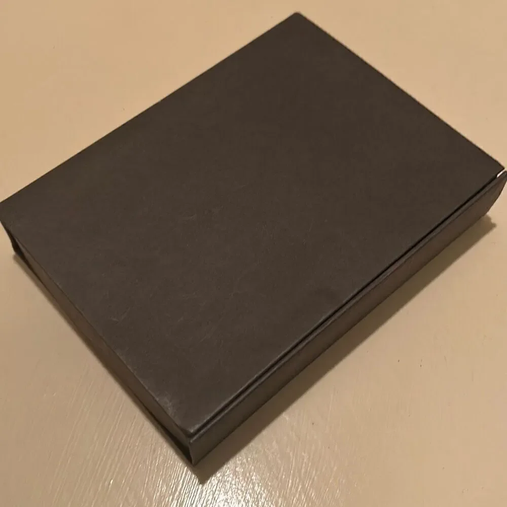 Fendi 6x4.5 Flap Top Lid Gift Box Black Gold Logo Luxury Display Storage